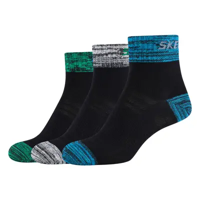 Skechers 3PPK Boys Mesh Ventilation Quarter Socks Zoknik Sokszínű