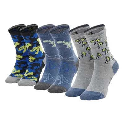 Skechers 3PPK Boys Casual Glow In The Dark Socks Sport zoknik Sokszínű