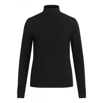 Vila Jeneve Button Knit - Black Pulóverek Fekete