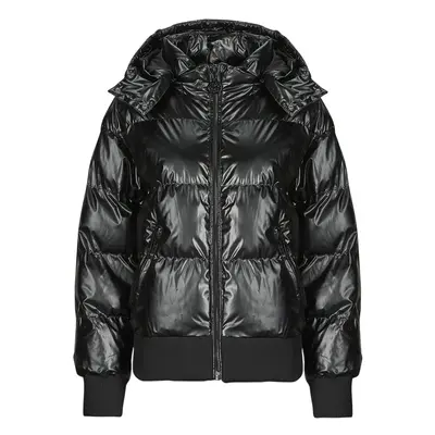 Guess BICE METALLIC HOODIE PUFFER Steppelt kabátok Fekete