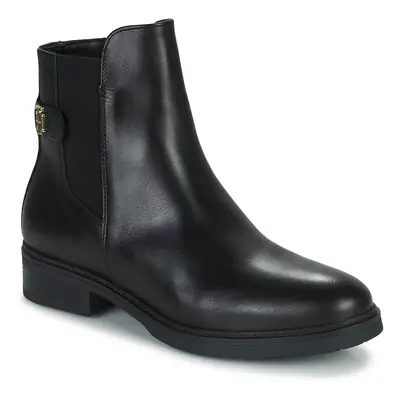 Tommy Hilfiger Coin Leather Flat Boot Csizmák Fekete