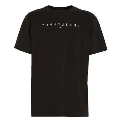 Tommy Jeans Linear Logo T-Shirt Black Pólók / Galléros Pólók Fekete