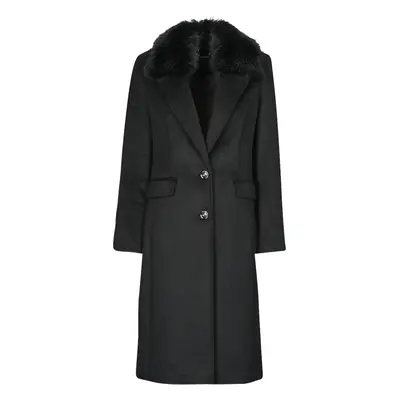 Guess NANCY FIT COAT FAUX FUR COLLAR Kabátok Fekete