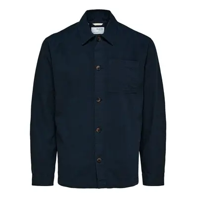 Selected Noos Linen Overshirt - Sky Captain Hosszú ujjú ingek Kék