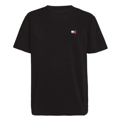 Tommy Jeans Badge Crew T-Shirt Black Pólók / Galléros Pólók Fekete