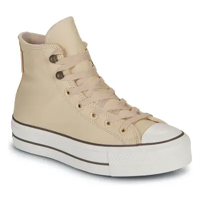 Converse CHUCK TAYOR ALL STAR LIFT PLATFORM WEATHERIZED LEATHER Magas szárú edzőcipők Bézs