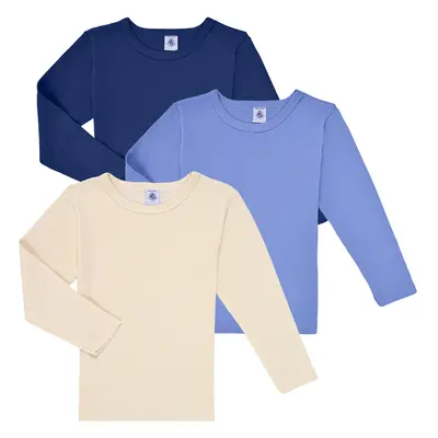 Petit Bateau LOT MANCHES LONGUES X3 Hosszú ujjú pólók Tengerész