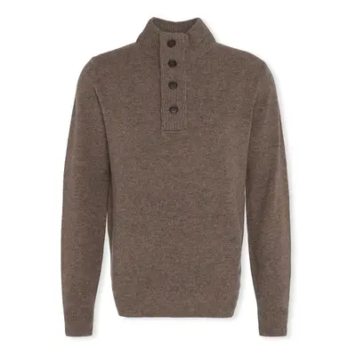 Barbour Patch Half Zip Knit - Dark Stone Pulóverek Barna