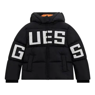 Guess HOODED PADDED JACKET Steppelt kabátok Fekete