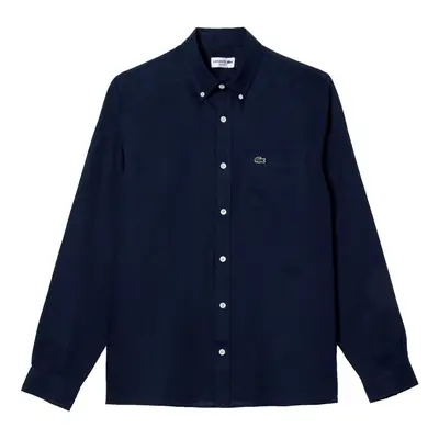 Lacoste Linen Casual Shirt - Marine Hosszú ujjú ingek Kék