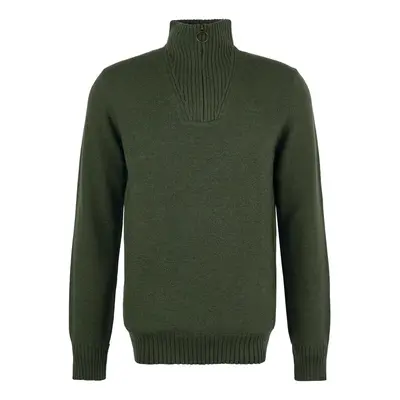 Barbour Essential Wool Halp Zip Jumper - Mid Olive Pulóverek Zöld