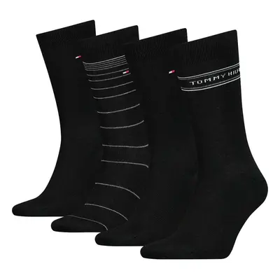 Tommy Hilfiger Four Pack Socks Gift Tin Set Black Zoknik Fekete