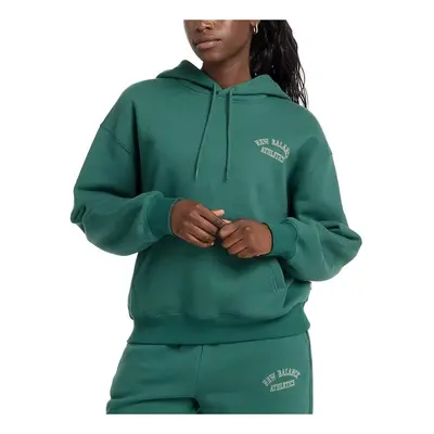 New Balance GRAPHIC FLEECE HOODIE Pulóverek Zöld