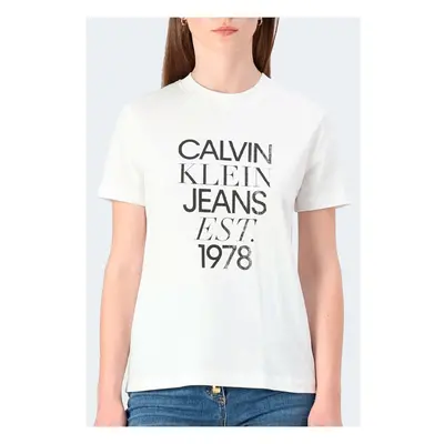 Calvin Klein Jeans J20J224910 Pólók / Galléros Pólók Fehér