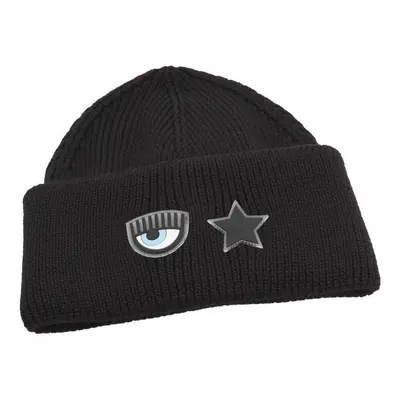 Chiara Ferragni EYE/STAR SILICON PATCH WOOL Baseball sapkák Fekete