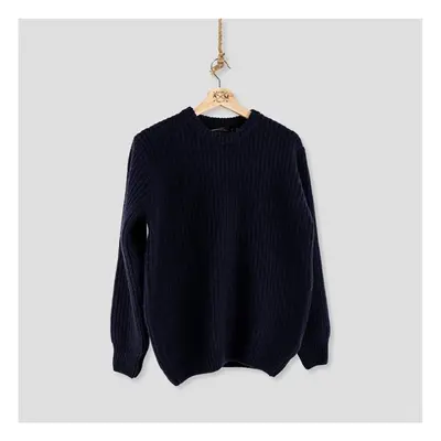 Armazém Das Malhas ARMAZÉM DAS MALHAS Chunky Knit - Navy Pulóverek Kék