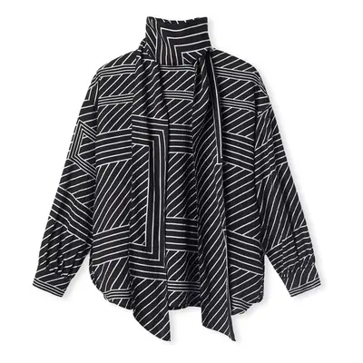 Compania Fantastica COMPAÑIA FANTÁSTICA Shirt 11126 - Stripes Blúzok Fekete