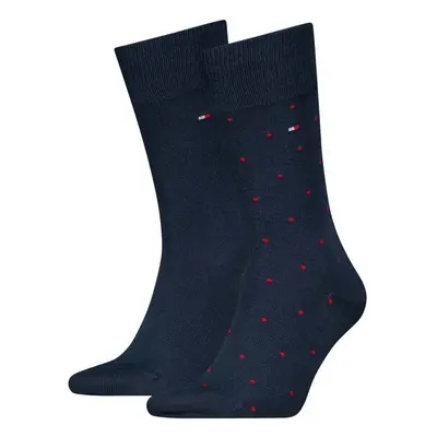 Tommy Hilfiger Two Pack Knitted Dot Socks Navy Zoknik Kék