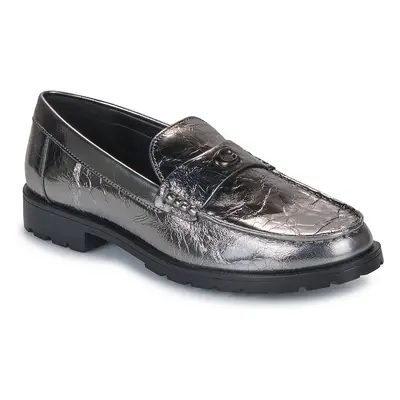 Coach JOCELYN CRINKLE METALLIC LOAFER Mokkaszínek Szürke