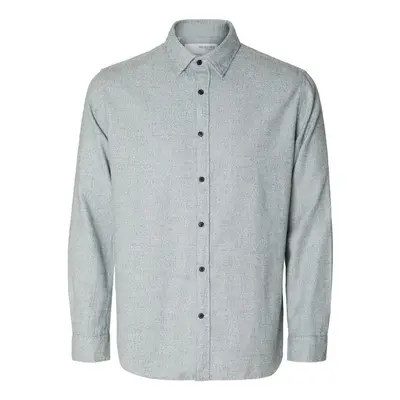 Selected Regowen-Twist L/S - Grey/Asphalt Hosszú ujjú ingek Barna