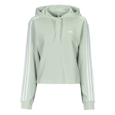 adidas Essentials 3-Stripes French Terry Crop Hoodie Pulóverek Zöld