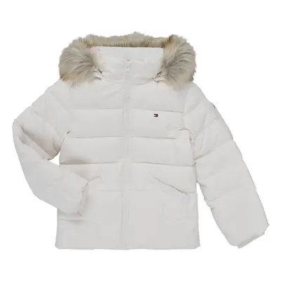 Tommy Hilfiger ESSENTIAL DOWN FUR HOOD JACKET Steppelt kabátok Fehér