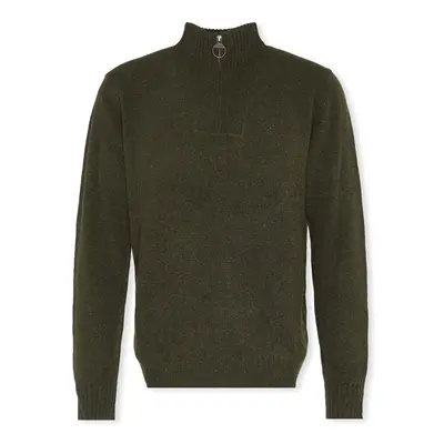 Barbour Lambswool Half Zip Knit - Seaweed Pulóverek Zöld