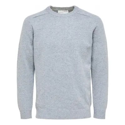 Selected Wool Jumper New Coban - Medium Grey Melange Pulóverek Szürke