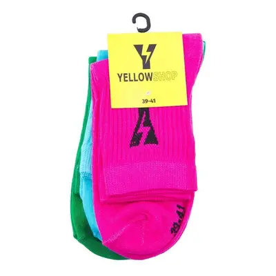 Yellow PACK DE 3 THUNDER SOCKS Zoknik Sokszínű