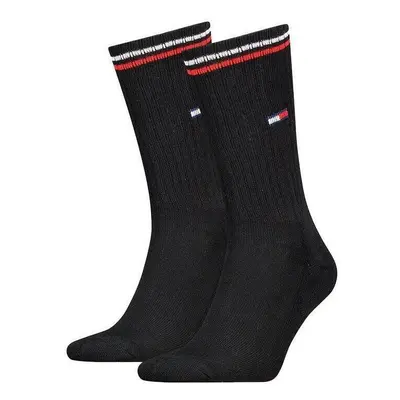 Tommy Hilfiger 2 Pack Flag Small Logo Socks Black Zoknik Fekete