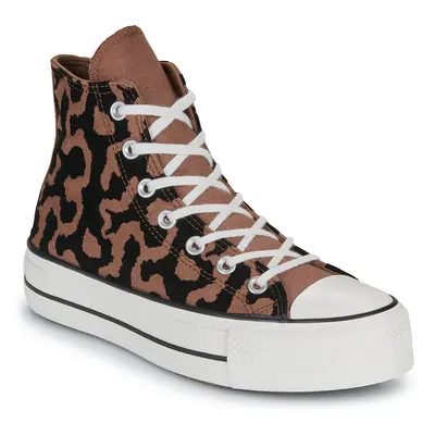 Converse CHUCK TAYLOR ALL STAR LIFT PLATFORM LEOPARD REMIX Magas szárú edzőcipők Barna