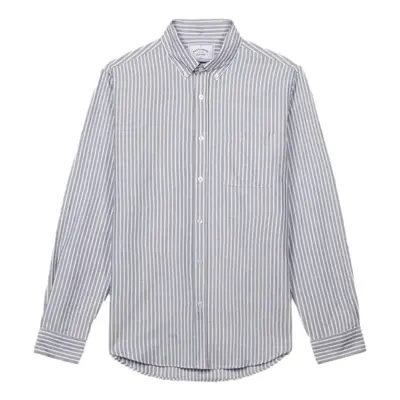 Portuguese Flannel Belavista Stripe Shirt - Black Hosszú ujjú ingek Szürke