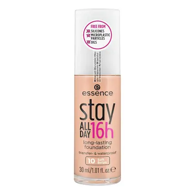 Essence Stay All Day 16H Longlasting Foundation - 10 Soft Beige Alapozók Bézs