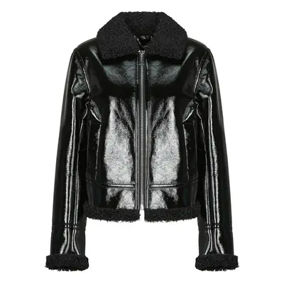 Guess LS ANDREA FAUX SHEARLING JKT Dzsekik Fekete