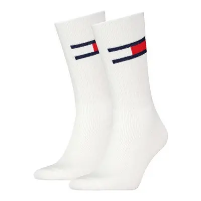 Tommy Hilfiger 2 Pack Flag Logo Socks White Zoknik Fehér