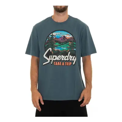 Superdry - Rövid ujjú pólók Kék