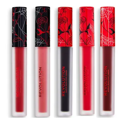 Makeup Revolution Set of 5 Vinyl Liquid Lipsticks - Nightmare / Bewitched Rúzs Más