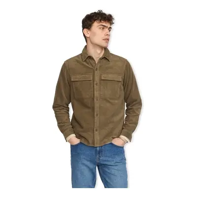 Rvlt Revolution Utility Shirt 3776 - Light Army Hosszú ujjú ingek Barna