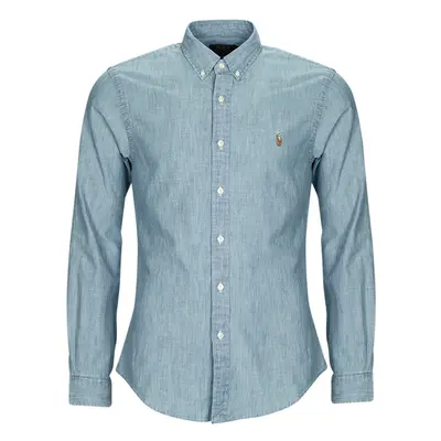 Polo Ralph Lauren CHEMISE COUPE SLIM EN DENIM Hosszú ujjú ingek Kék