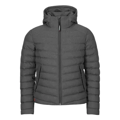 Superdry HOODED TWEED FUJI PADDED Steppelt kabátok Szürke