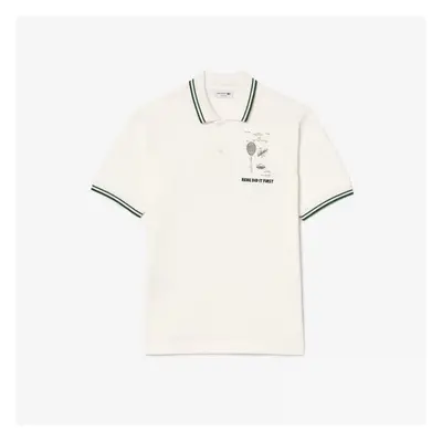 Lacoste SHORT SLEEVED RIBBED COLLAR Pólók / Galléros Pólók Fehér