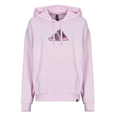 adidas Holiday Graphic 3-Stripes Oversized Hoodie Pulóverek Lila