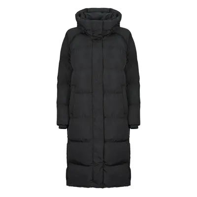 Superdry LONGLINE HOODED PUFFER COAT Steppelt kabátok Fekete