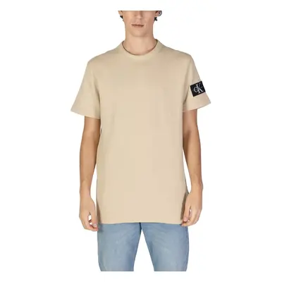 Calvin Klein Jeans BADGE WAFFLE TEE J30J323489 Hosszú ujjú galléros pólók Bézs