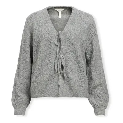 Object Noos Flora RE Cardigan - Medium Grey Melange Pulóverek Szürke