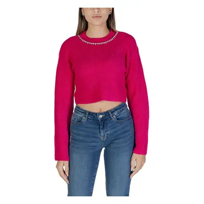 Only Onlgaida Life Ls Crop Emb O-Neck Cc Knt 15324272 Pulóverek Piros