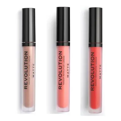 Makeup Revolution Set of 3 Matte Lip Glosses - 101 Piece of Cake / 107 RB Szájfény Más