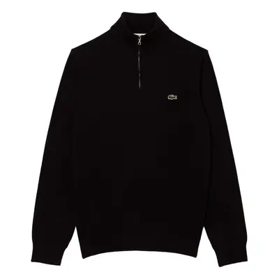 Lacoste Quarter Zip Knit Sweater Black Pulóverek Fekete