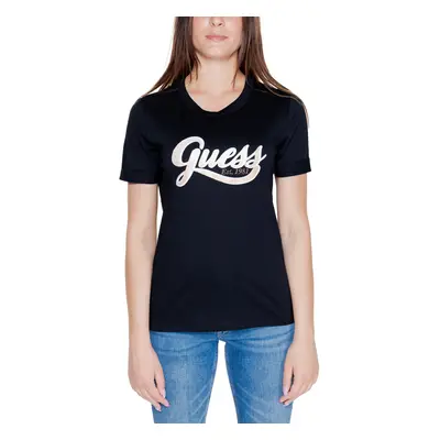 Guess SS CN GLITTERY LOGO W4YI09 JA914 Rövid ujjú pólók Fekete