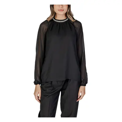 Vila VIANLIS HIGH NECK L/S TOP/R 14100380 Hosszú ujjú pólók Fekete